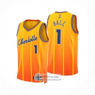Camiseta Charlotte Hornets LaMelo Ball NO 1 Ciudad 2025-26 Naranja