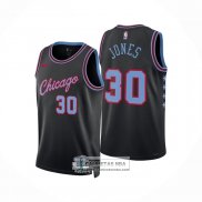 Camiseta Chicago Bulls Carlik Jones NO 30 Ciudad 2025-26 Negro