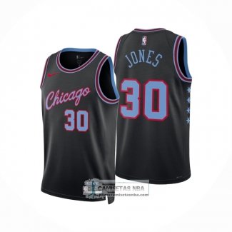 Camiseta Chicago Bulls Carlik Jones NO 30 Ciudad 2025-26 Negro