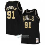 Camiseta Chicago Bulls Dennis Rodman NO 91 Mitchell & Ness 1997-98 Negro