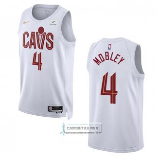 Camiseta Cleveland Cavaliers Evan Mobley NO 4 Association 2022-23 Blanco