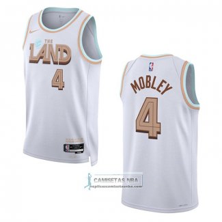 Camiseta Cleveland Cavaliers Evan Mobley NO 4 Ciudad 2022-23 Blanco