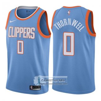 Camiseta Clippers Sindarius Thornwell Ciudad 2017-18 Azul