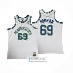 Camiseta Dallas Mavericks Dennis Rodman NO 69 Mitchell & Ness 1999-20 Blanco