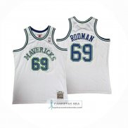 Camiseta Dallas Mavericks Dennis Rodman NO 69 Mitchell & Ness 1999-20 Blanco