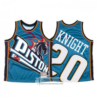 Camiseta Detroit Pistons Brandon Knight Mitchell & Ness Big Face Azul