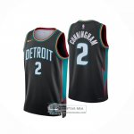 Camiseta Detroit Pistons Cade Cunningham NO 2 Ciudad 2025-26 Negro