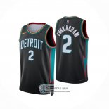 Camiseta Detroit Pistons Cade Cunningham NO 2 Ciudad 2025-26 Negro