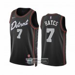 Camiseta Detroit Pistons Killian Hayes NO 7 Ciudad 2023-24 Negro