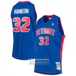 Camiseta Detroit Pistons Richard Hamilton NO 32 Mitchell & Ness 2003-04 Azul