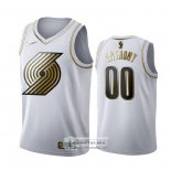 Camiseta Golden Edition Portland Trail Blazers Carmelo Anthony Blanco