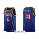 Camiseta Golden State Warriors Jordan Poole NO 3 75th Anniversary Azul