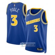 Camiseta Golden State Warriors Jordan Poole NO 3 Classic 2022-23 Azul