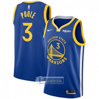 Camiseta Golden State Warriors Jordan Poole NO 3 Icon Azul