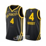 Camiseta Golden State Warriors Moses Moody NO 4 Ciudad 2023-24 Negro