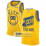 Camiseta Golden State Warriors Personalizada Hardwood Classics 2019-20 Oro
