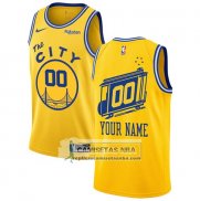 Camiseta Golden State Warriors Personalizada Hardwood Classics 2019-20 Oro