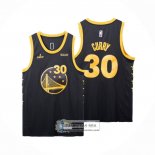 Camiseta Golden State Warriors Stephen Curry NO 30 FMVP 2022 Negro