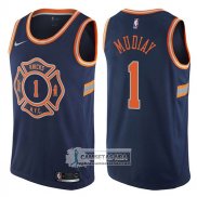 Camiseta Knicks Emmanuel Mudiay Ciudad 2017-18 Azul