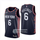 Camiseta Knicks Kristaps Porzingis Ciudad 2018-19 Azul