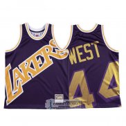 Camiseta Los Angeles Lakers Jerry West Mitchell & Ness Big Face Violeta