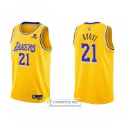 Camiseta Los Angeles Lakers Joel Ayayi NO 21 75th Anniversary 2021-22 Amarillo