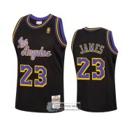 Camiseta Los Angeles Lakers Lebron James Reload Hardwood Classics 2020 Negro