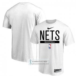 Camiseta Manga Corta Brooklyn Nets Practice Performance 2022-23 Blanco