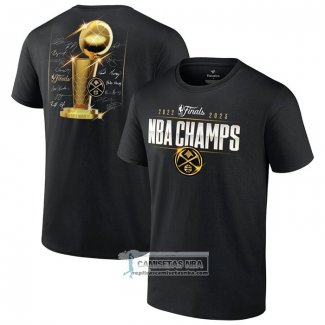 Camiseta Manga Corta Denver Nuggets 2023 NBA Finals Champions Triple Threat Roster Signature Negro