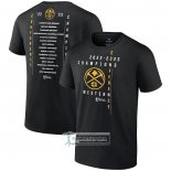 Camiseta Manga Corta Denver Nuggets 2023 Western Conference Champions Crossover Team Roster Negro