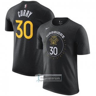 Camiseta Manga Corta Golden State Warriors Stephen Curry Ciudad 2022-23 Negro