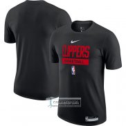 Camiseta Manga Corta Los Angeles Clippers Practice Performance 2022-23 Negro