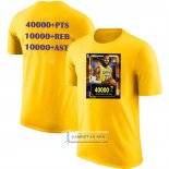 Camiseta Manga Corta Los Angeles Lakers James Commemorative Amarillo
