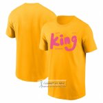 Camiseta Manga Corta Los Angeles Lakers James King Commemorative Amarillo