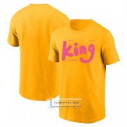 Camiseta Manga Corta Los Angeles Lakers James King Commemorative Amarillo