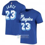 Camiseta Manga Corta Los Angeles Lakers LeBron James Hardwood Classics Azul
