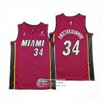 Camiseta Miami Heat Giannis Antetokounmpo NO 34 Statement Rojo