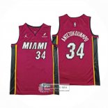 Camiseta Miami Heat Giannis Antetokounmpo NO 34 Statement Rojo