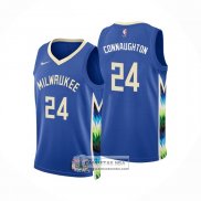 Camiseta Milwaukee Bucks Pat Connaughton NO 24 Ciudad 2022-23 Azul