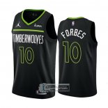 Camiseta Minnesota Timberwolves Bryn Forbes NO 10 Statement 2022-23 Negro
