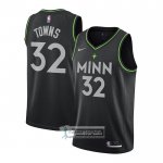 Camiseta Minnesota Timberwolves Karl-Anthony Towns Ciudad 2020-21 Negro