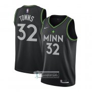 Camiseta Minnesota Timberwolves Karl-Anthony Towns Ciudad 2020-21 Negro