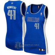 Camiseta Mujer Mavericks Nowitzki Azul