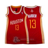 Camiseta Mujer Rockets Harden Rojo