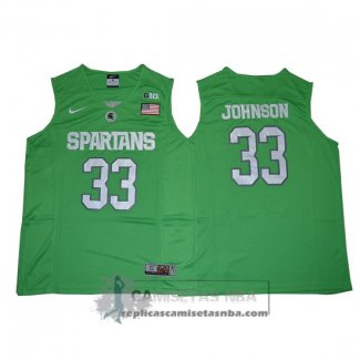 Camiseta NCAA Michigan State Spartans Magic Johnson Verde