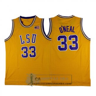 Camiseta NCAA Retro LSU Tigers O'Neal Amarillo