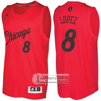 Camiseta Navidad Bulls Robin Lopez 2016 Rojo