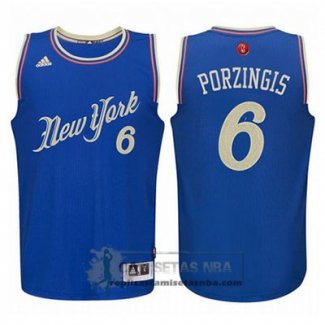 Camiseta Navidad New York Porzingis 2015 Azul