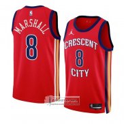 Camiseta New Orleans Pelicans Naji Marshall NO 8 Statement 2023-24 Rojo