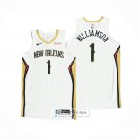 Camiseta New Orleans Pelicans Zion Williamson NO 1 Association Autentico 2020-21 Blanco